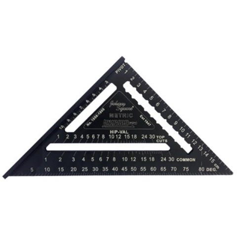 Johnson Level 1956-1800 18 Cm. Metric Johnny Square Professional Easy-read Aluminum Rafter Square With Out Manual