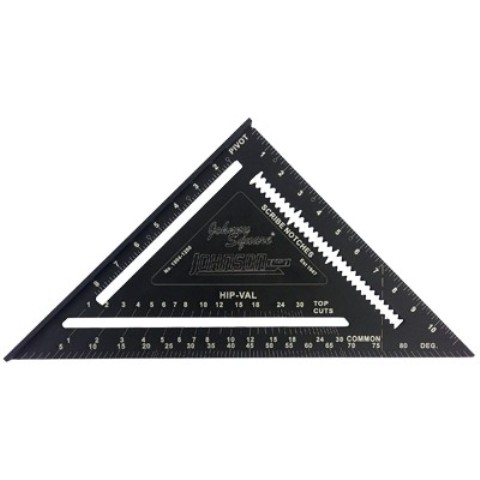 Johnson Level 1904-1200 12 In. Johnny Square Professional Easy-read Aluminum Rafter Square With Out Manual