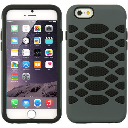 DreamWireless HESCRIP6BHBKGY High End iPhone 6 Bee Hide Hybrids Case - Black Silicone Plus Gray Pc DreamWireless HESCRIP6BHBKGY High End iPhone 6 Bee Hide Hybrids Case - Black Silicone Plus Gray Pc