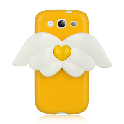 DreamWireless HECSSAMI747YLANGEL Samsung I747 Glitter Tpu Yellow Case With White Angel DreamWireless HECSSAMI747YLANGEL Samsung I747 Glitter Tpu Yellow Case With White Angel