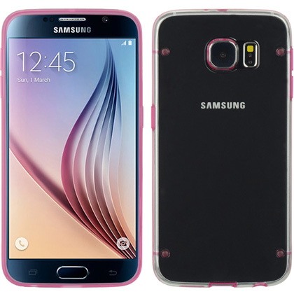 DreamWireless FTCSAMS6-D4-HPCL Samsung Galaxy S6 Fusion Candy Case - 4 Dots Hot Pink Trim With Clear DreamWireless FTCSAMS6-D4-HPCL Samsung Galaxy S6 Fusion Candy Case - 4 Dots Hot Pink Trim With Clear