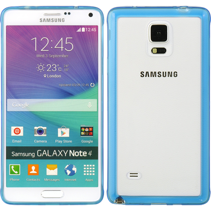 DreamWireless FTCSAMNOTE4BLCL-AU Samsung Galaxy Note4 Fusion Candy Case - Blue Trim With Clear Agua DreamWireless FTCSAMNOTE4BLCL-AU Samsung Galaxy Note4 Fusion Candy Case - Blue Trim With Clear Agua