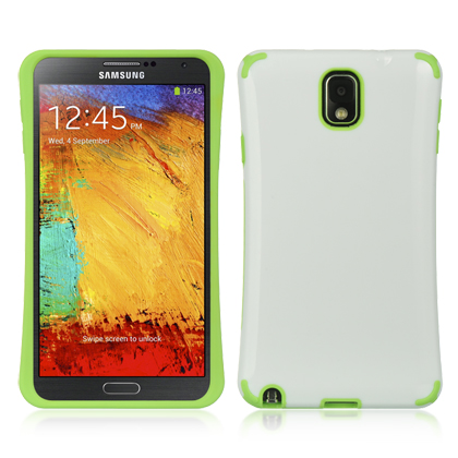 DreamWireless FTCSAMNOTE3WT-GR Samsung Galaxy Note 3 Fusion Case White With Green Trim DreamWireless FTCSAMNOTE3WT-GR Samsung Galaxy Note 3 Fusion Case White With Green Trim
