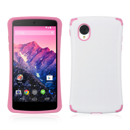 DreamWireless FTCLGGO5WT-HP LG Google Nexus 5 Fusion Case White With Hot Pink Trim DreamWireless FTCLGGO5WT-HP LG Google Nexus 5 Fusion Case White With Hot Pink Trim