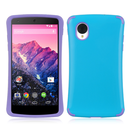 DreamWireless FTCLGGO5BL-PP LG Google Nexus 5 Fusion Case Blue With Purple Trim DreamWireless FTCLGGO5BL-PP LG Google Nexus 5 Fusion Case Blue With Purple Trim