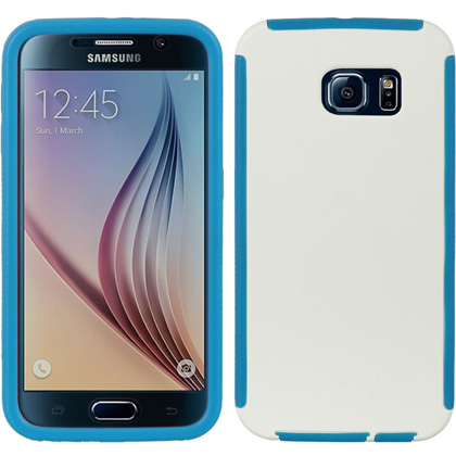 DreamWireless FPSAMS6-BLWT Samsung Galaxy S6 Full Protection Case Blue Trim With White DreamWireless FPSAMS6-BLWT Samsung Galaxy S6 Full Protection Case Blue Trim With White