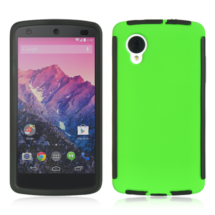 DreamWireless FPLGGO5BK-GR LG Google Nexus 5 Full Protection Case Black Trim With Green DreamWireless FPLGGO5BK-GR LG Google Nexus 5 Full Protection Case Black Trim With Green