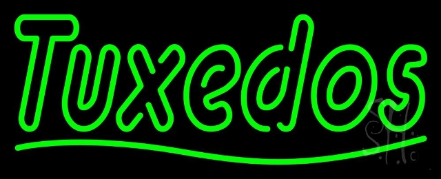 Everything Neon N105-4909 Green Double Stroke Tuxedos LED Neon Sign 10 x 24 - inches
