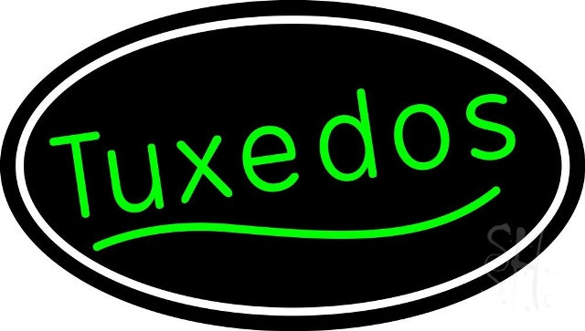 Everything Neon N105-4948 Oval Green Tuxedos LED Neon Sign 10 x 24 - inches