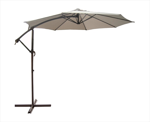 10 Ft. Outdoor Patio Off-set Umbrella Zinc Alloy Crank And Tilt - Beige & Black