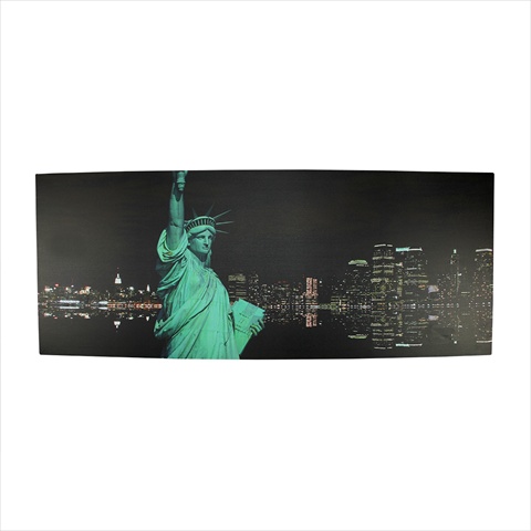 15.75 In. Battery Operated 8 Led Lighted Statue Of Liberty With Nyc In Background Scene Canvas Wall Hanging