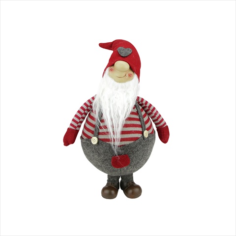 16 In. Jolly Standing Gnome In Suspender With Red Cap