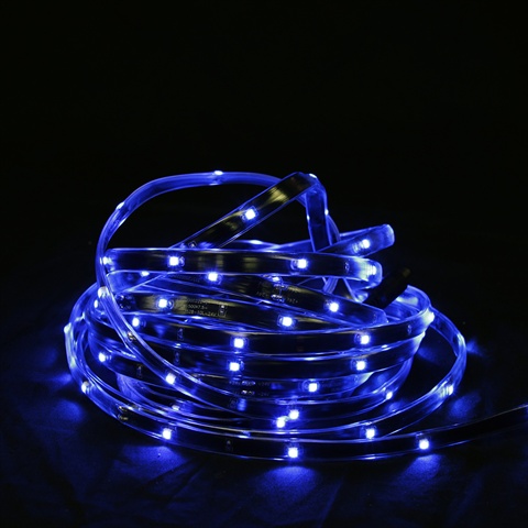 18 Ft. Blue Led Indoor - Outdoor Christmas Linear Tape Lighting - Black Finish