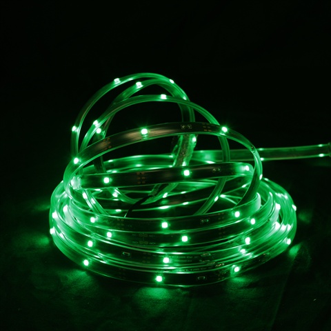 18 Ft. Green Led Indoor - Outdoor Christmas Linear Tape Lighting - Black Finish