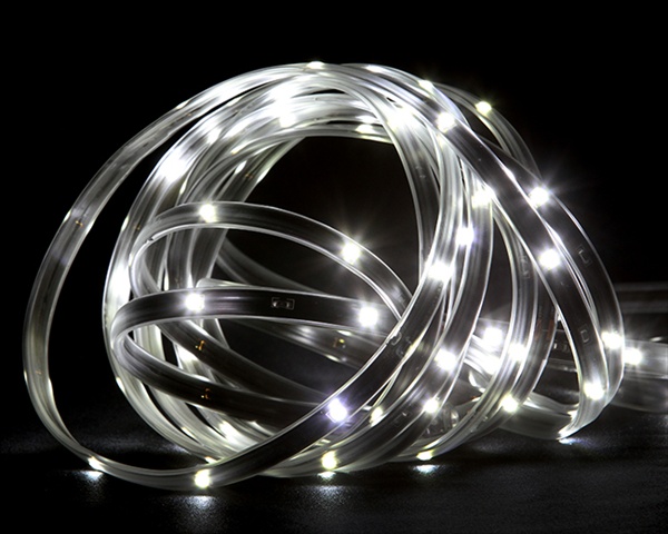18 Ft. Pure White Led Indoor - Outdoor Christmas Linear Tape Lighting - Black Finish