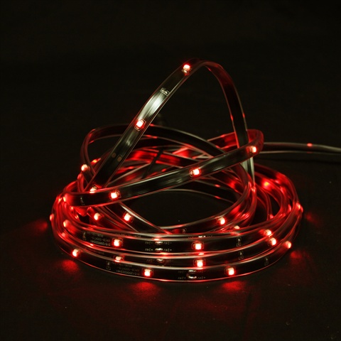 18 Ft. Red Led Indoor - Outdoor Christmas Linear Tape Lighting - Black Finish