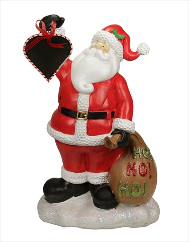 19 In. Festive Santa Claus Holding Toy Sack & Blackboard Christmas Countdown Statue