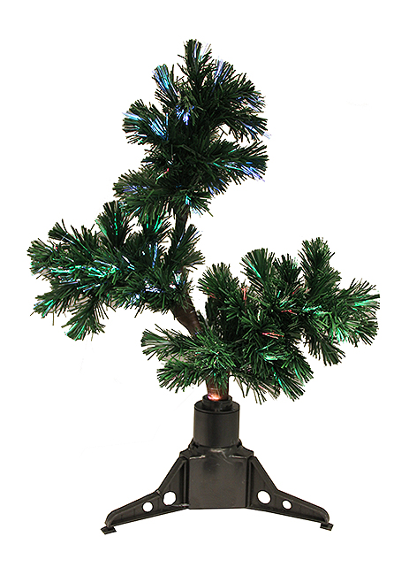 2 ft. Pre-Lit Fiber Optic Bonsai-Style Artificial Pine Christmas Tree - Multi