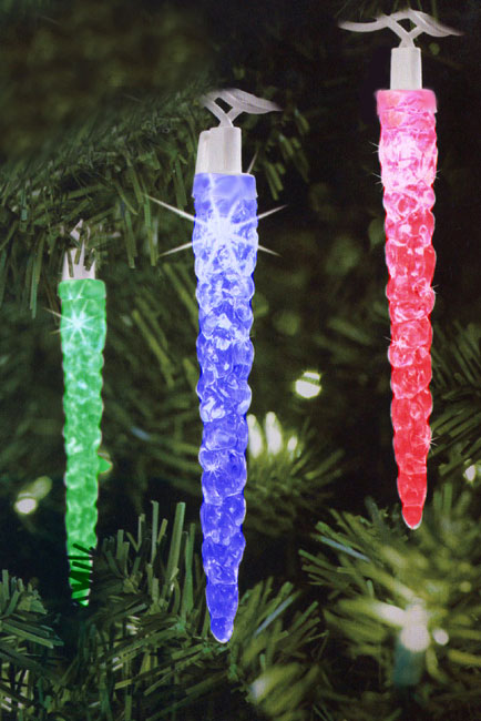 20 Battery Operated Musical Twinkling Multi-colored Led Icicle Christmas Lights