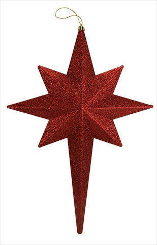 20 In. Burgundy Glittered Bethlehem Star Shatterproof Christmas Ornament