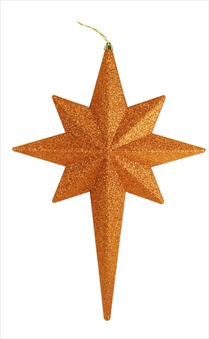 20 In. Burnt Orange Glittered Bethlehem Star Shatterproof Christmas Ornament