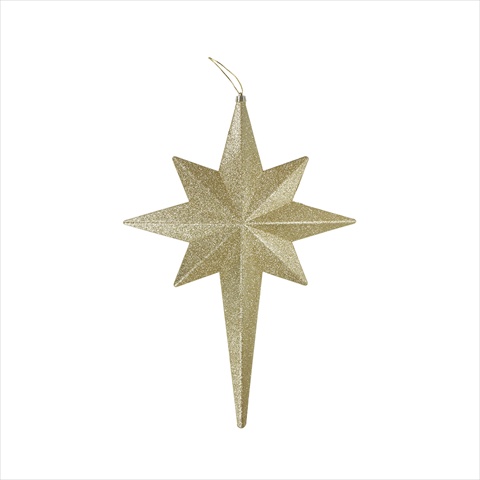 20 In. Champagne Glittered Bethlehem Star Shatterproof Christmas Ornament