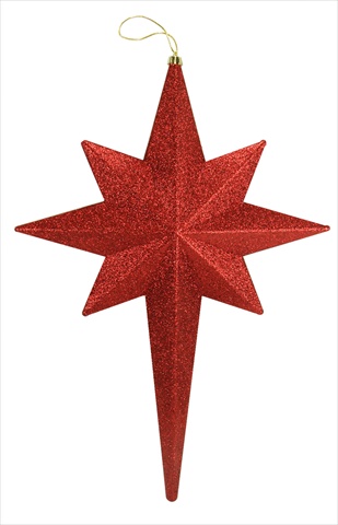 20 In. Red Hot Glittered Bethlehem Star Shatterproof Christmas Ornament