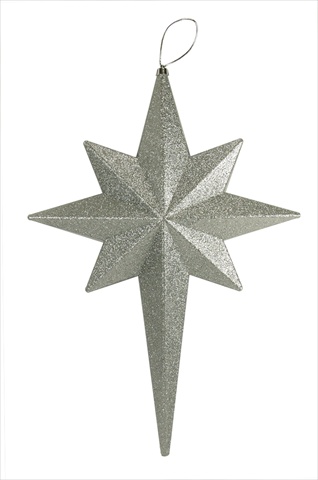 20 In. Silver Splendor Glittered Bethlehem Star Shatterproof Christmas Ornament
