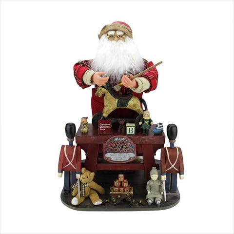 21 In. Decorative Retro-style Santa Claus The Toy Maker With Work Station Christmas Figure