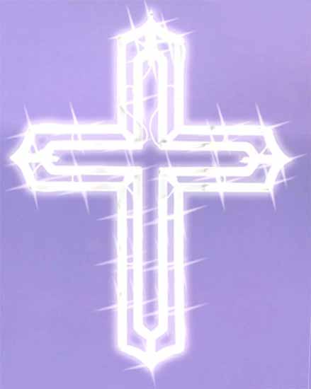 20 In. Lighted Religious Cross Easter Window Silhouette Decoration