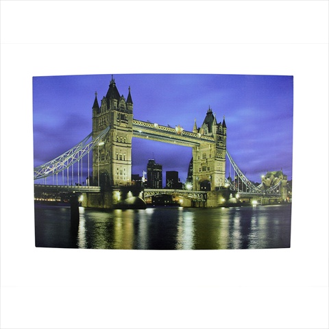 23.5 In. Battery Operated 6 Led London Bridge Scene Canvas Wall Hanging