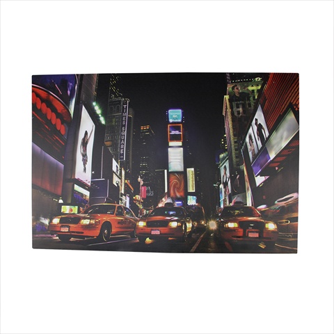 23.5 In. Battery Operated 8 Led Nyc Broadway Time Square Canvas Wall Hanging