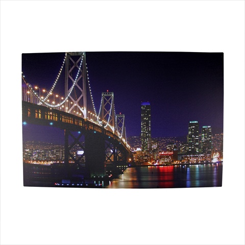 23.5 In. Battery Operated 8 Led Nyc George Washington Bridge Canvas Wall Hanging
