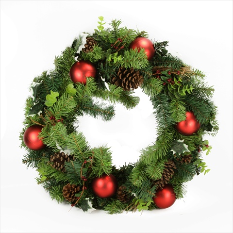 24 In. Pre-decorated Pine Cone And Eucalyptus Artificial Christmas Wreath - Unlit