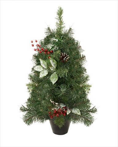 24 In. Unlit Frost Decorated Tree 46 Tips
