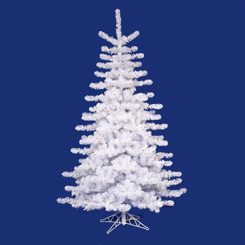 12 Ft. Pre-lit Crystal White Artificial Christmas Tree - Multi Lights