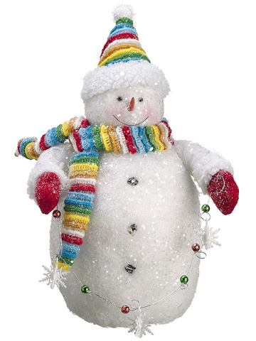 15 In. Cupcake Heaven Chubby Snowman With Ornaments Strand Christmas Table Figure