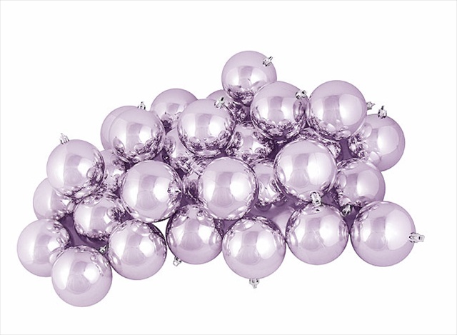 32 Count Shiny Lavender Purple Shatterproof Christmas Ball Ornaments - 3.25 In.