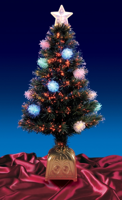 NorthLight 4 ft. Pre-Lit LED Fiber Optic Pine Cone Artificial Christmas Tree - Multi Lights
