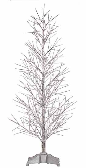 NorthLight 5 ft. Pre-Lit Battery Operated Silver Fiber Optic Christmas Twig Tree - Multi