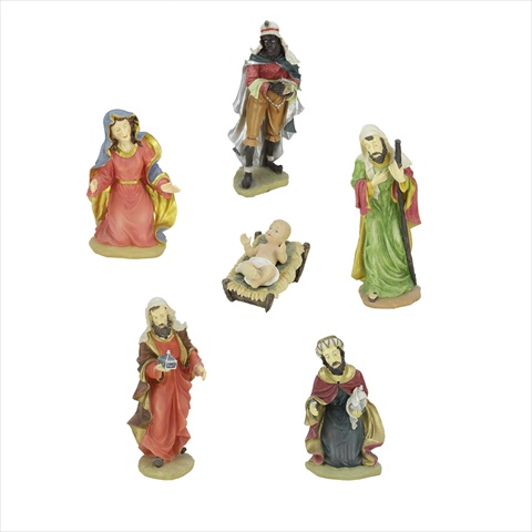 19 In. Large Scale Holy Family And Three Kings Religious Christmas Nativity Statues, 6-piece