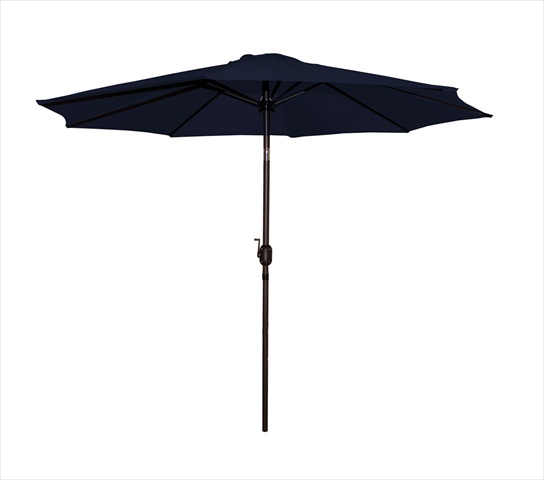 9 In. Outdoor Patio Market Umbrella With Hand Crank And Tilt - Navy Blue