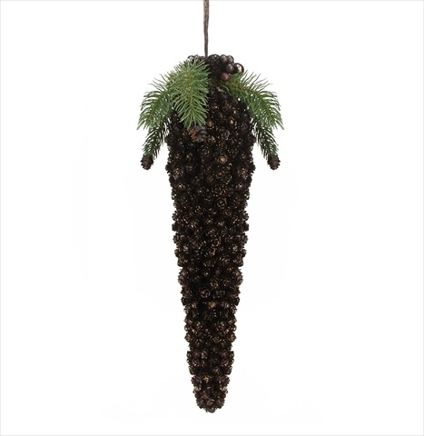 16.5 In. Brown Brilliance Rustic Pine Cone Commercial Sized Christmas Ornament With Berries