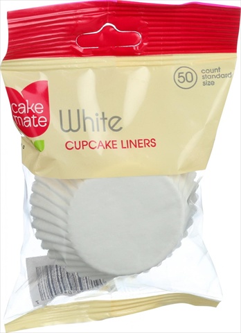 White Cupcake Liners Standard Size - 50 Count, Case Of 12