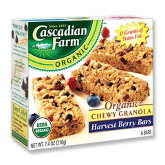 Cascadian Farm 7.4 Ounce Organic Chewy Granola Bars, Harvest Berry