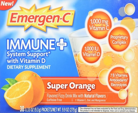 Immune Plus System Support With Vitamin D, Super Orange