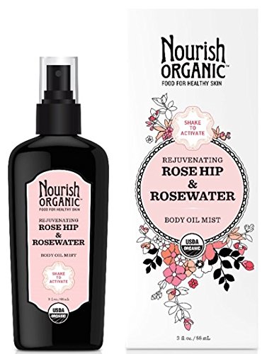 Nourish 3 Ounce Organic Body Oil Mist - Rejuvenating Rose Hip And Rosewater