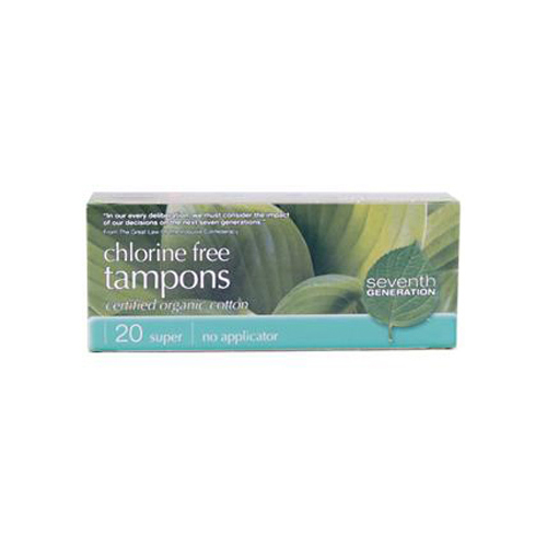 Chlorine Free Organic Cotton Tampons Super 20 Tampons - Case Of 12