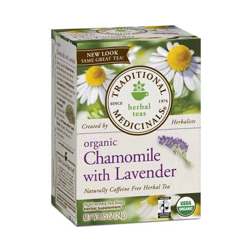 Organic Chamomile With Lavender Herbal Tea - Caffeine Free - Case Of 6, 16 Bags