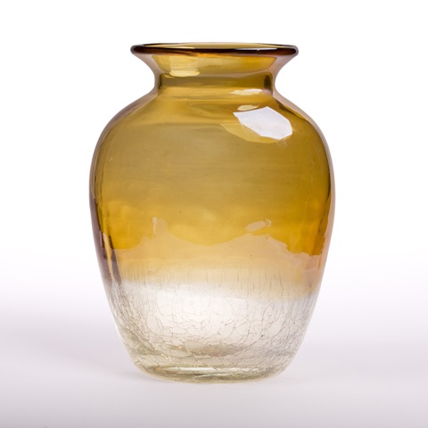 Two Tone Glass Vase - Amber